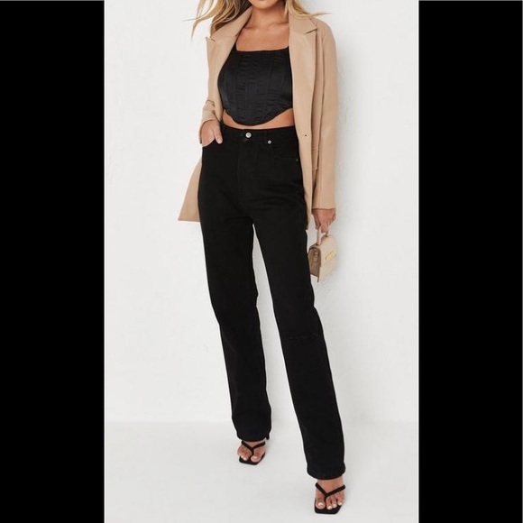 Black Satin Bustier A Structured Corset Front W/A Sexy Zip Up Crop Asymmetrical - Picture 3 of 8